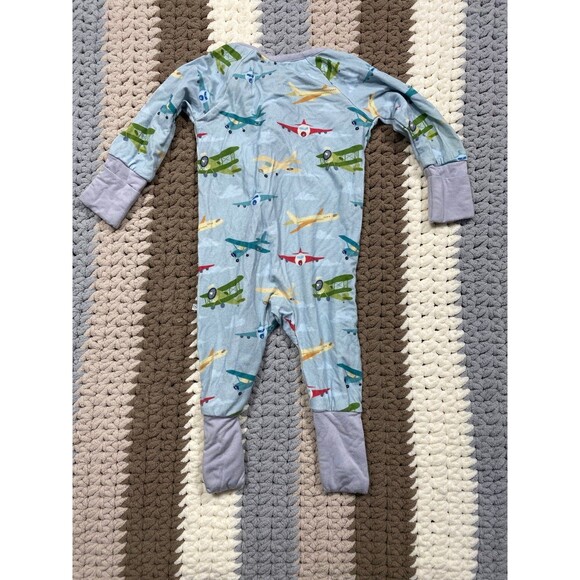 Caden Lane Airplane Bamboo Zip Pajama – Newborn - Picture 5 of 5